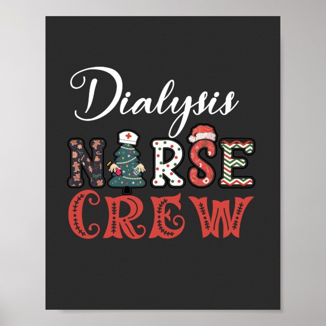 dialysis nurse crew christmas poster (Frente)