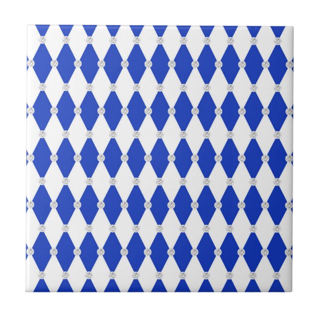 Diamante Azul Arlequim Formas Geométricas (Frente)