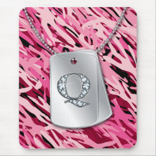 Diamante Bling de "Q", dog tags & Camo Mousepad