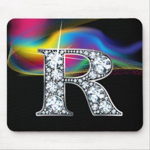 Diamante Bling de "R" com redemoinho Mousepad do