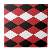 Diamante Geométrico Branco Negro Em Fundo Vermelho