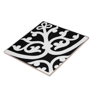 Diamante Orientado Abstrato Preto e Branco Estilos