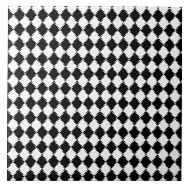 Diamante Preto e Branco com Padrão Argyle (Frente)