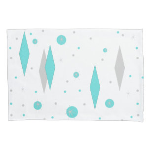 Diamante retro de turquesa & fronha de almofada de