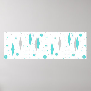 Diamante retro de turquesa & poster de Starburst