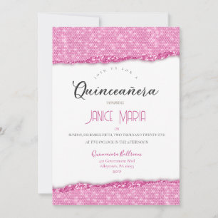 Diamante Rosa Quinceañera Convite