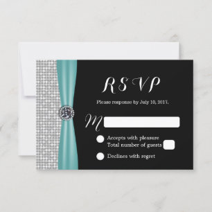 Diamante RSVP Wedding moderno da fita azul