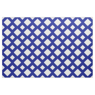 Diamantes brancos geométricos no tecido azul