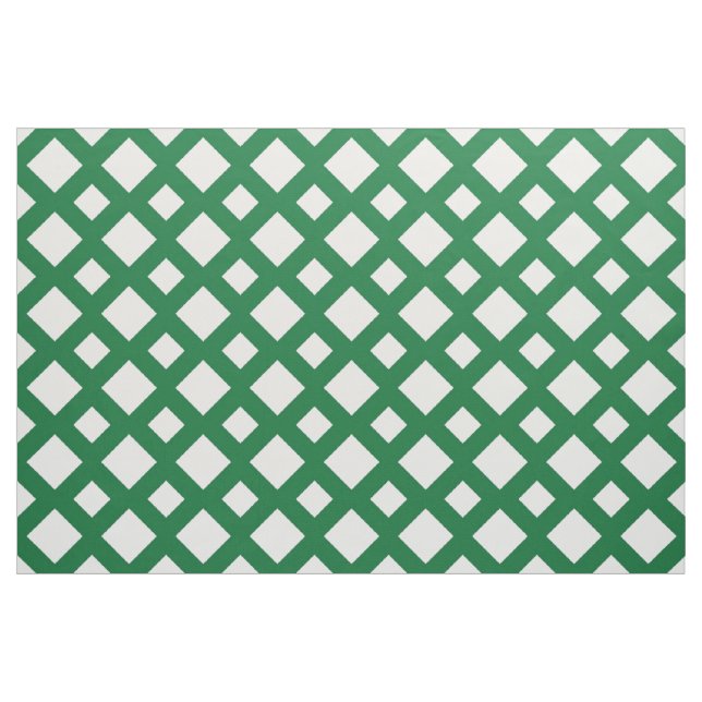 Diamantes brancos no tecido geométrico verde (Fat Quarter)