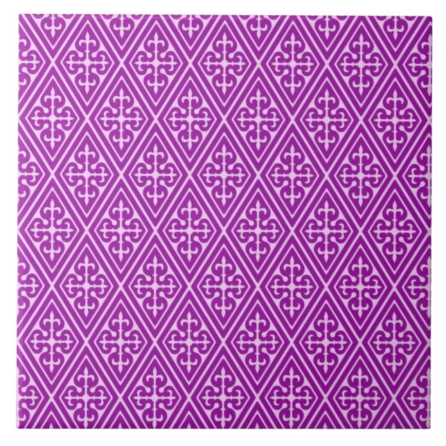 Diamantes Damasco Medievais, roxo ametista (Frente)