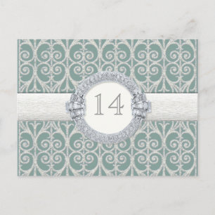 Diamantes e rendas, Mesa Número Cartão Casamento