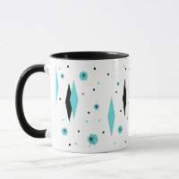 Diamantes retros de turquesa & caneca da campainha