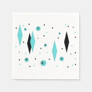 Diamantes retros de turquesa & guardanapo de papel