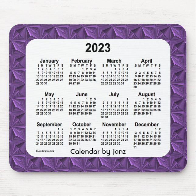 Diamantes roxos 2023 Calendário de Janz Mouse Pad (Frente)