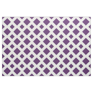 Diamantes roxos no tecido geométrico branco