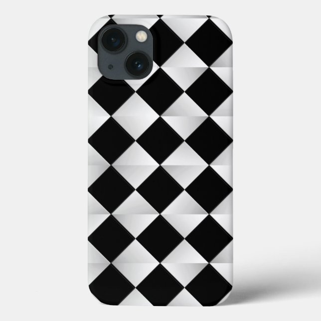 Diamantes Satin do Século médio - preto e branco (Verso)