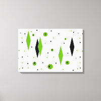 Diamantes Verdes Retroativos e Estrelas Canvas Est