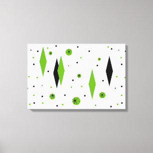 Diamantes verdes retros & canvas esticadas