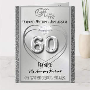 Diamond 60º Cartão De Aniversário De Casamento Par