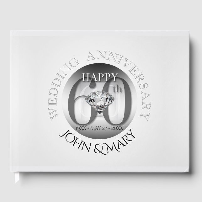 Diamond 60º Livro de Convidados do Aniversário do  (Frente)