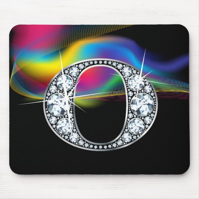 Diamond Bling com o Rainbow Swirl Mousepad (Frente)