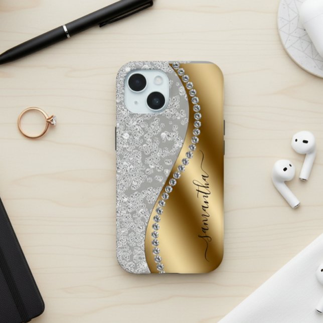 Diamond Bling Ouro Metal Personalizado Script  (Criador carregado)