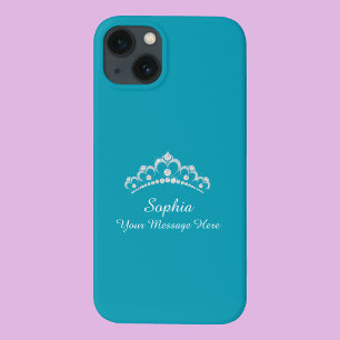 Diamond Crown, Name, Your Message, Teal