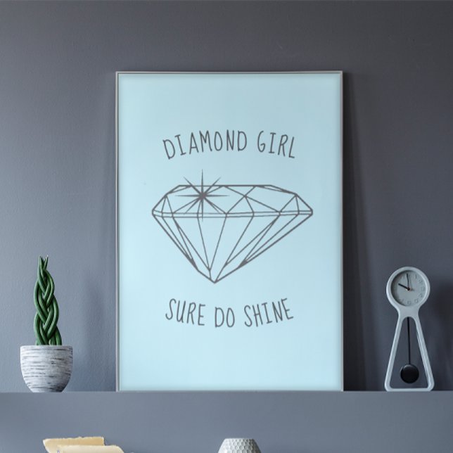 Diamond Girl Shine Aqua Poster (Criador carregado)