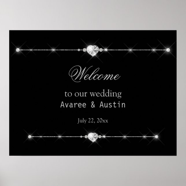 Diamond Glitter Welcome to Our Wedding Poster (Frente)