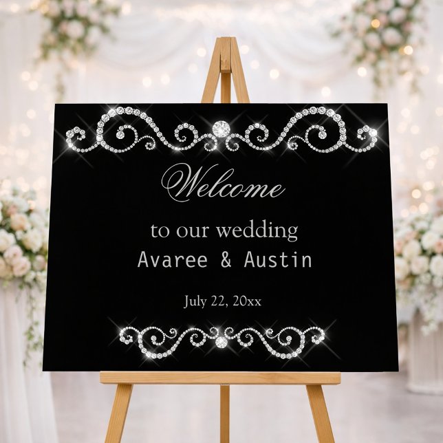 Diamond Glitter Welcome to Our Wedding Poster (Criador carregado)