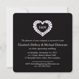 Diamond Heart convite para casamento negro