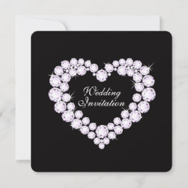 Diamond Heart convite para casamento negro