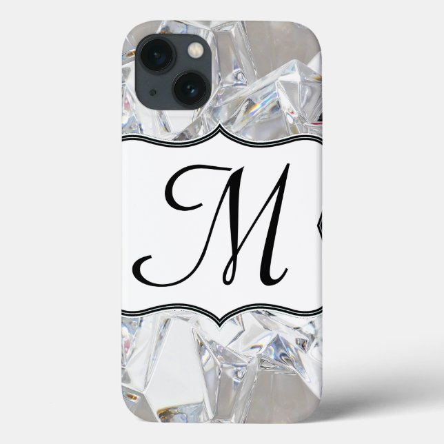 Diamond Ice Crystal Glitz Glam Monograma IPAD Caso (Verso)