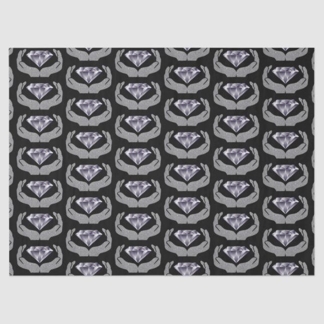 Diamond Mãos Papel Tecido de Casamento (Frente )