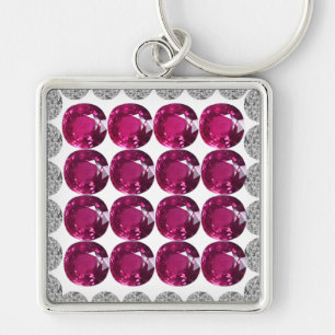 Diamond Pink Tourmaline Chaveiro