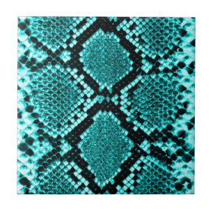 Diamond Rattlesnake Cobra Skin aqua