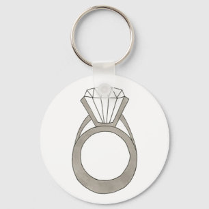 Diamond Ring Bling Jewelry Bride Chaveiro