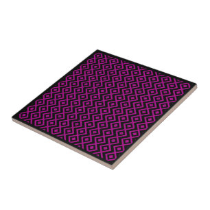 Diamond Shaple Harlequin Padrão Preto Rosa Quente