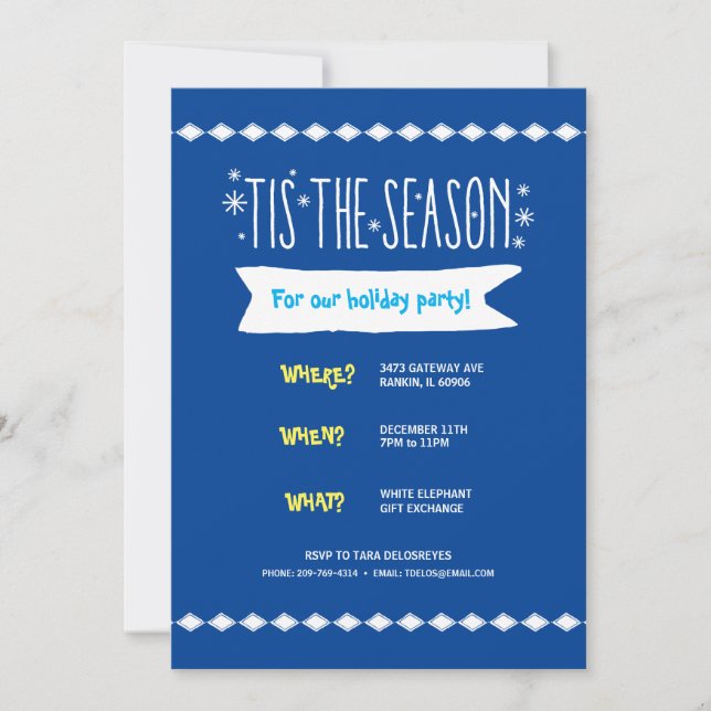 Diamond Snowflake Whoville Holiday Convite (Frente)