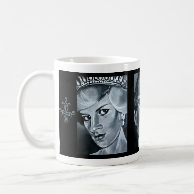 Diana, Charles, e caneca de Camilla (Esquerda)