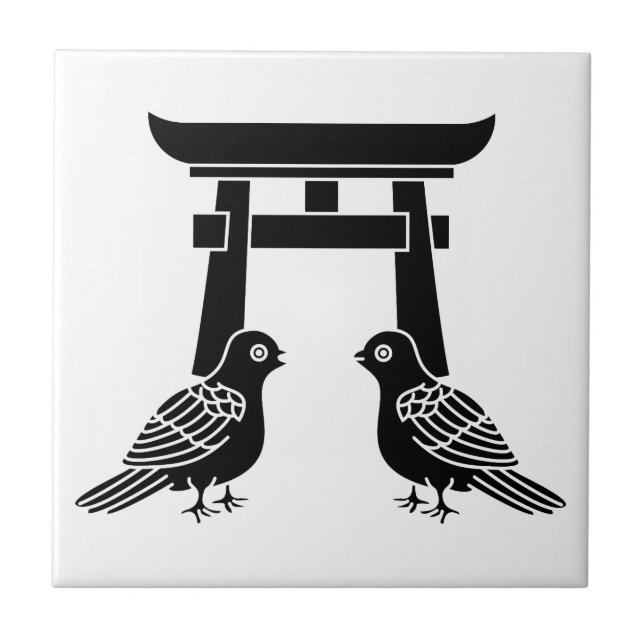 Diante das pombas e Torii (Frente)
