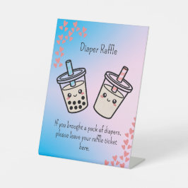 Diaper Raffle Boba Bubble Tea Gender Reveal