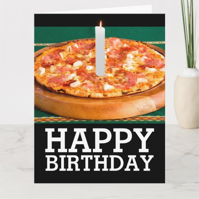 DIÁRIO DE ANIVERSÁRIO DE PIZZA COM CARTÃO SOBREDIM (Frente)