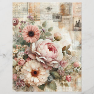 diário de colagem shabby chic cottage core scrapbo
