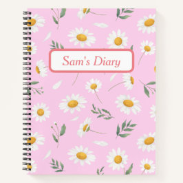 Diário de Daisy Rosa Cute de Nome Personalizado