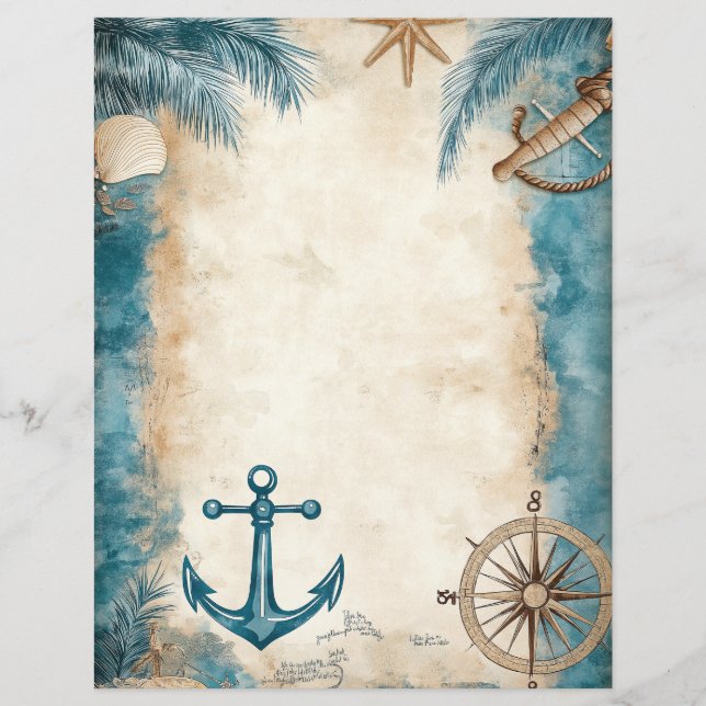 Diário de Lixo Costeiro Vintage Ocean Beach Scrapb (Frente)