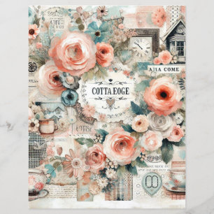 diário de recortes de colagem shabby chic cottage