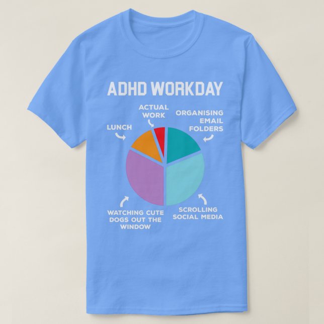 Diário de Trabalho ADHD Camisa Engraçada ADHD Cami (Frente do Design)