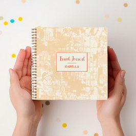 Diário de Viagem de Padrão Amarelo de Mapa Moderno