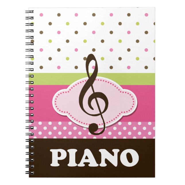 Diário do caderno da prática de música do piano (Frente)